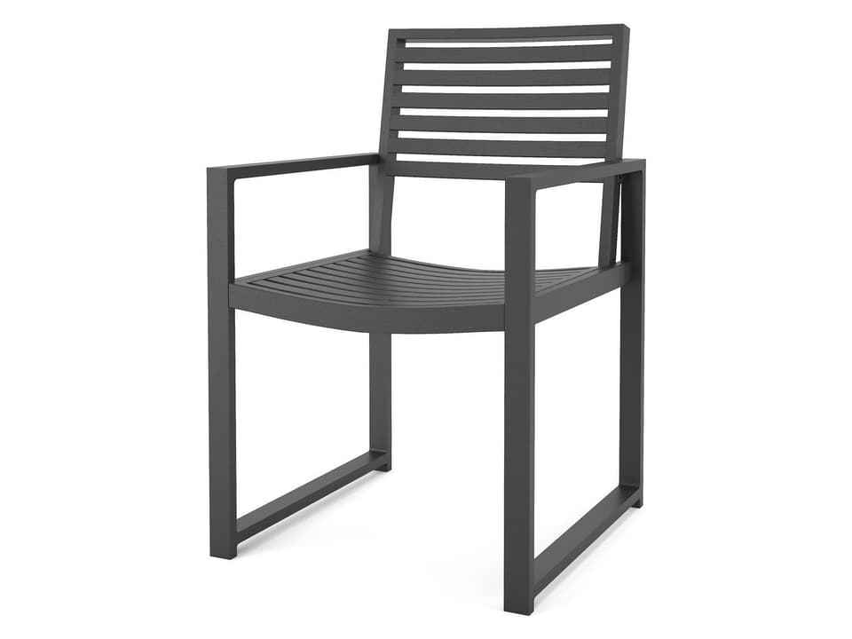 Hanover Dining Armchair with PolyTuf Arms in Dark Gray