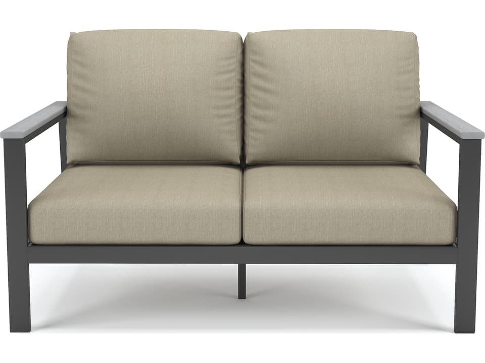 Hanover Slat Aluminum Loveseat with Polytuf Arm