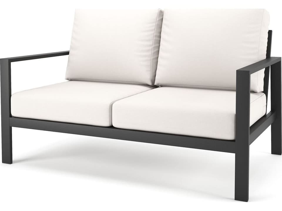 Hanover Slat Dark Gray Loveseat