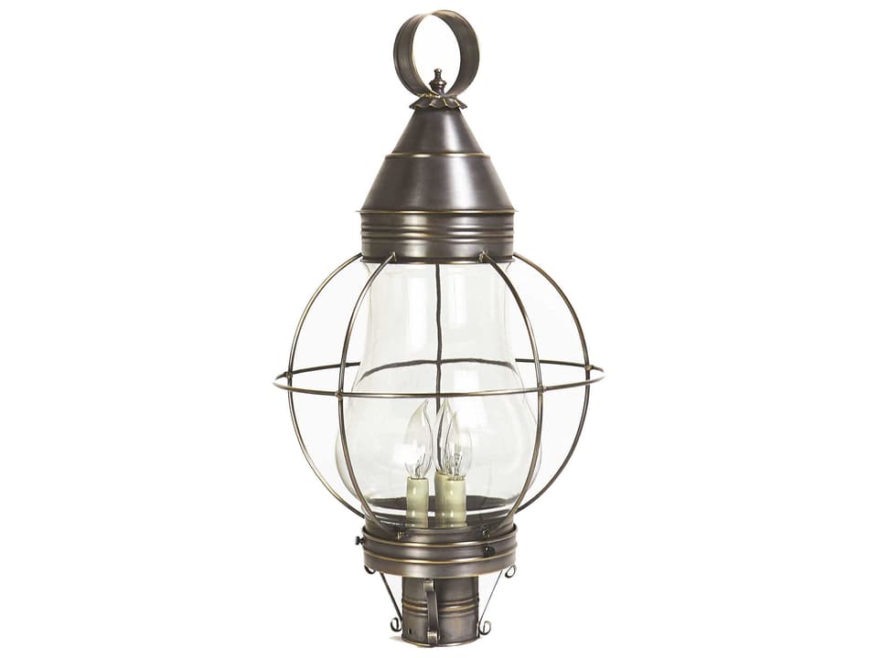 Bosc Outdoor Post Light with Pear-Shaped Glass Globe