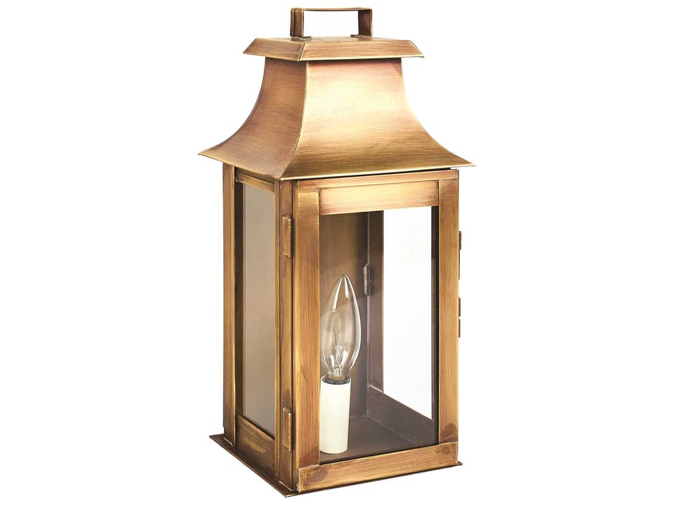 Concord 1-Light Outdoor Wall Sconce in Antique Brass with Clear Glass