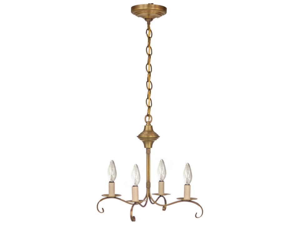 4-Light Candelabra Brass Chandelier