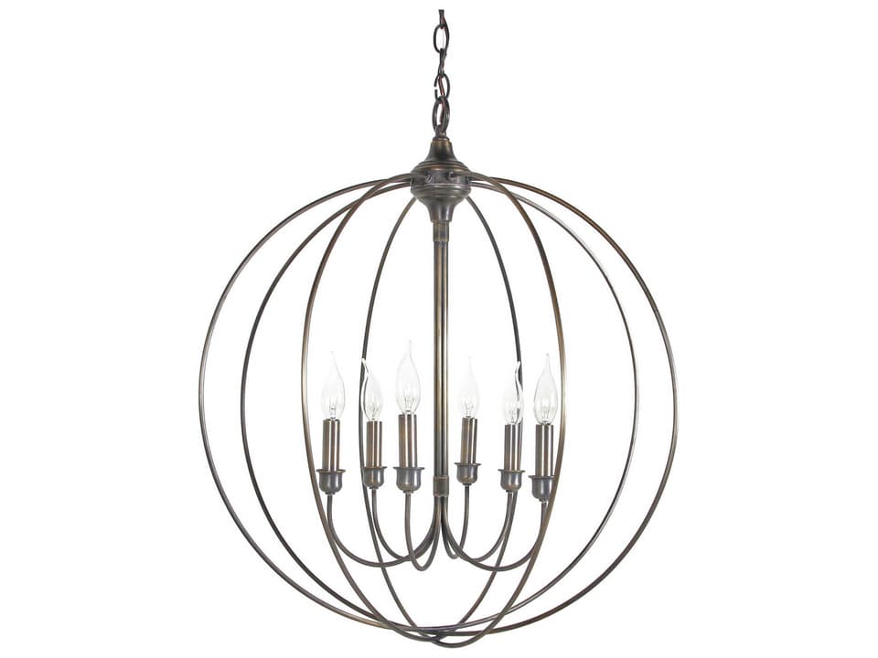 6-Light Orb Chandelier Spherical Open Frame
