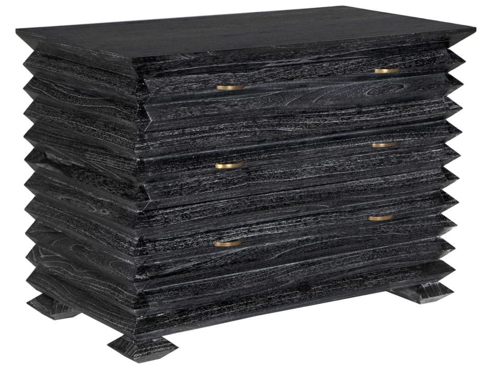 Tiago Chest with Brass Hardware in Cinder Black