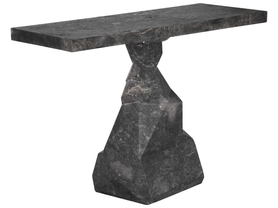 Tilden Rectangular Black Marble Console Table