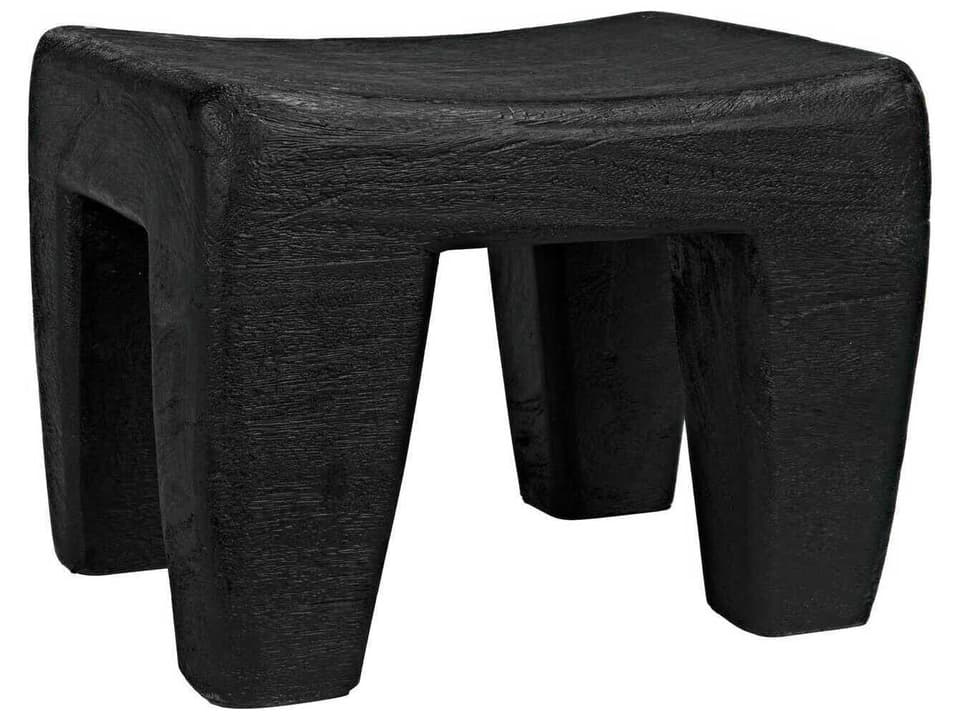 Sumo Accent Stool Black Burnt Munggur Wood