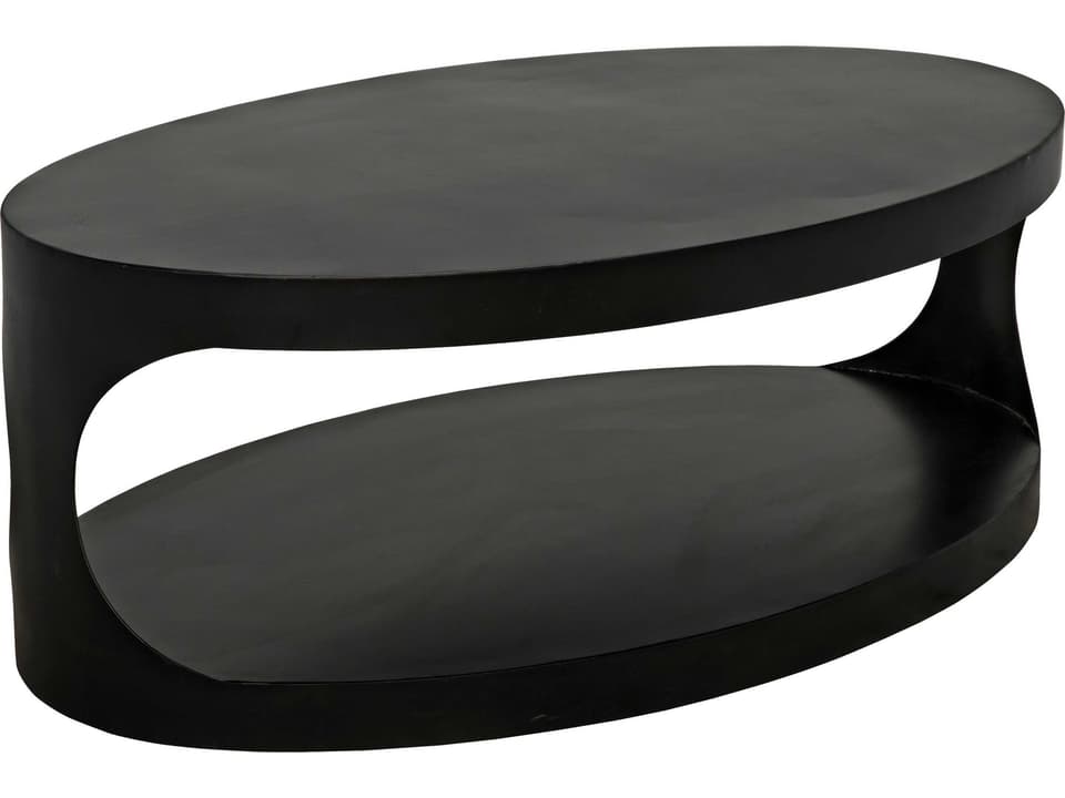 Eclipse Oval Coffee Table Black Steel Matte Black Finish