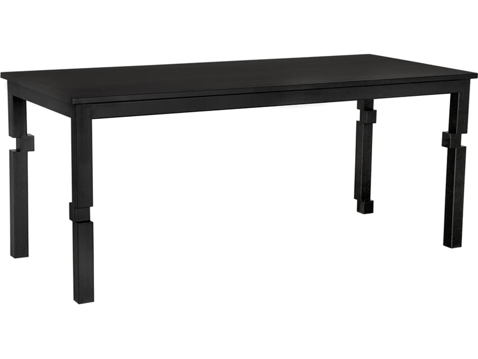 Tetris Rectangular Metal Dining Table in Matte Black