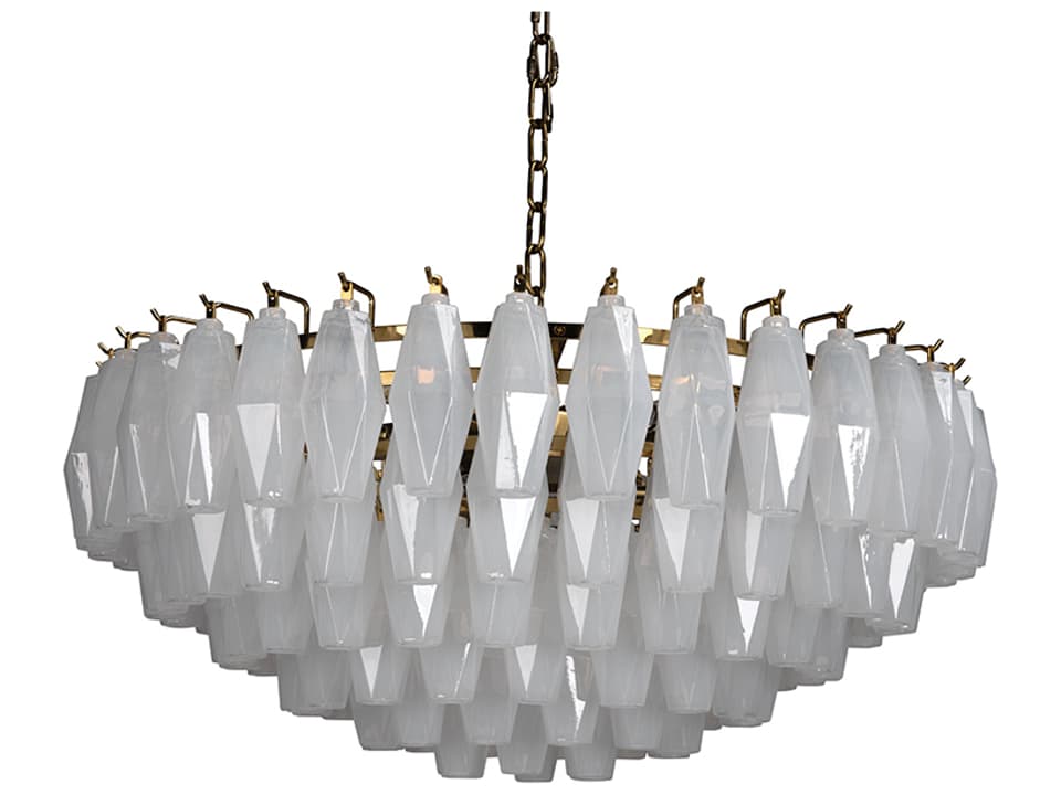 Ludmilla 9-Light Tiered Chandelier in Antique Brass with White Glass