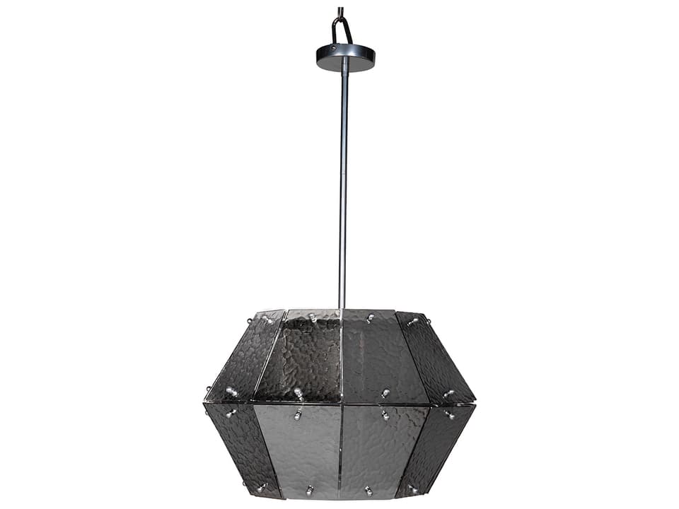 5-Light Obsidian Chandelier Chrome Geometric