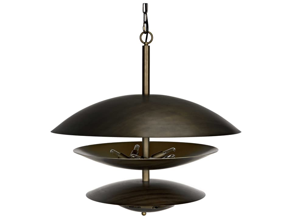 8-Light Nora Chandelier in Aged Brass Metal