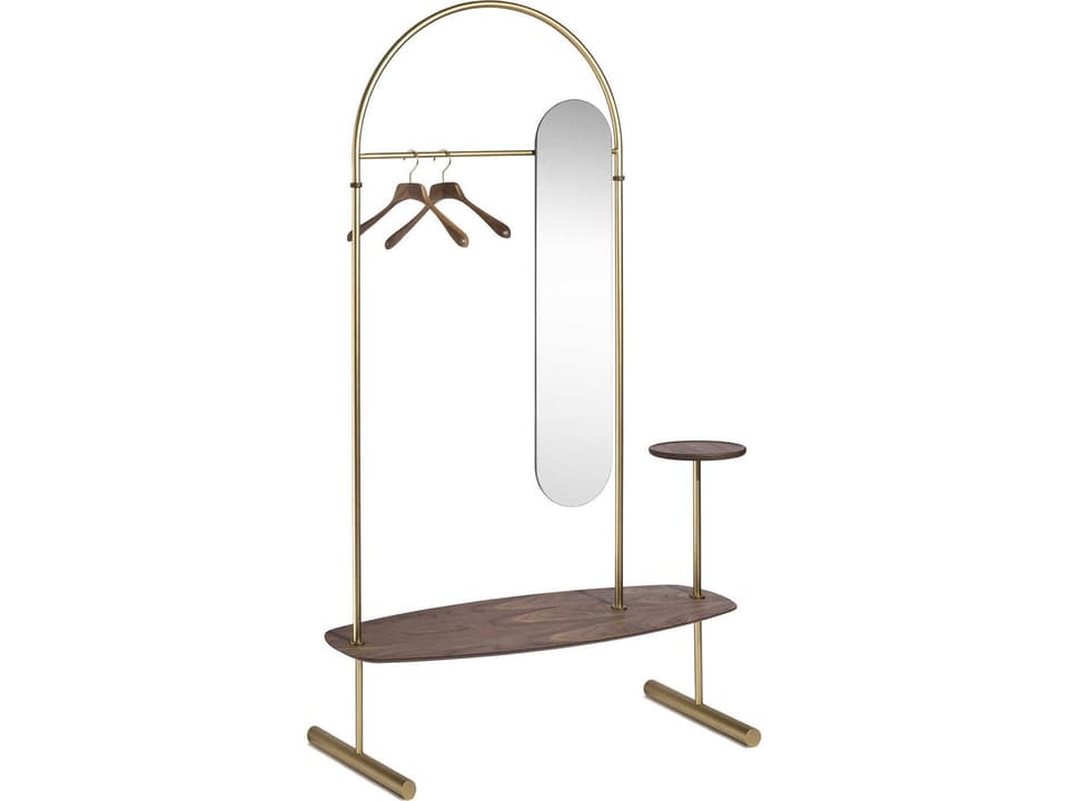 Arco Brass Oval Floor Mirror