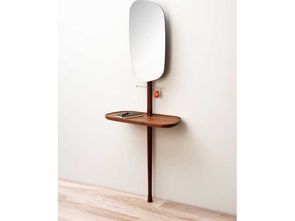 Recibidor Oval Wood Walnut Console Table by Andrés Martínez