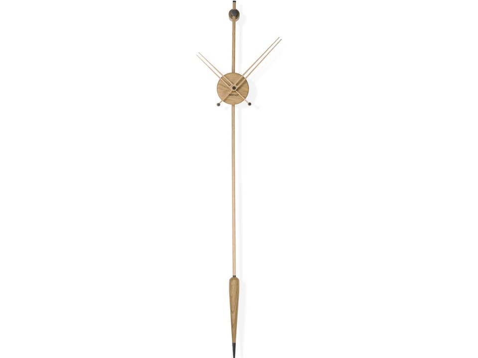 Punto Y Coma Oak Graphite Modern Wall Clock
