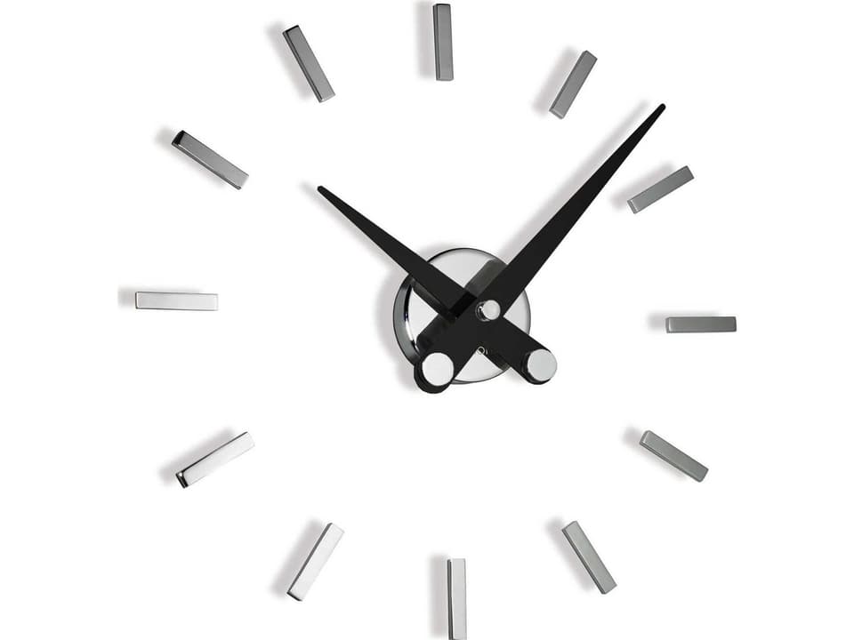 Puntos Suspensivos 20-Inch Wall Clock in Chrome and Black