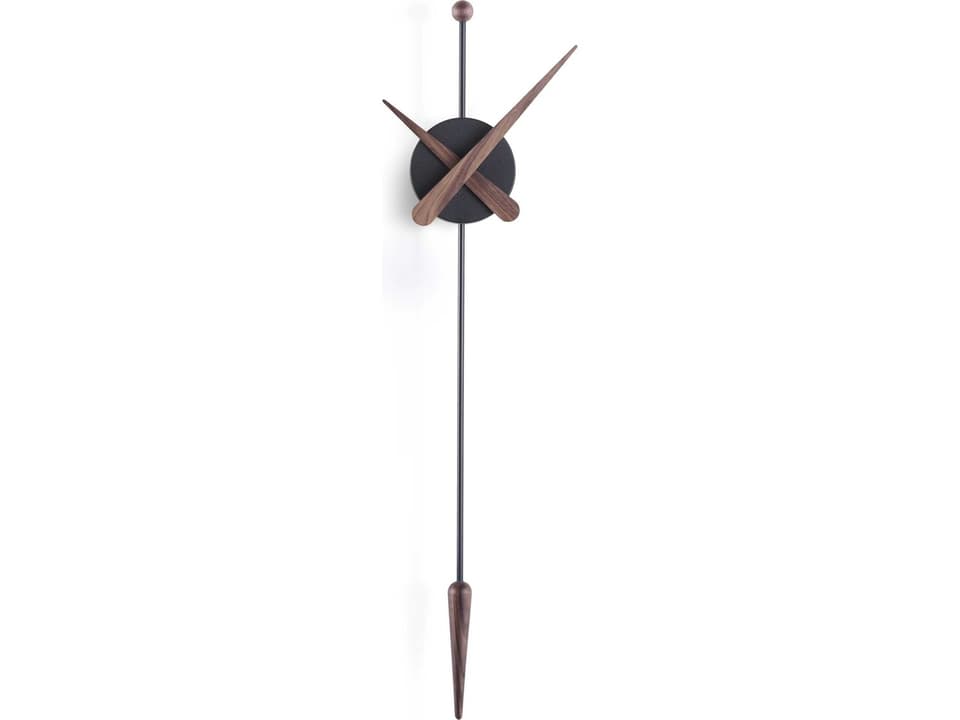 Punta Wall Clock Black Walnut Minimalist Modern