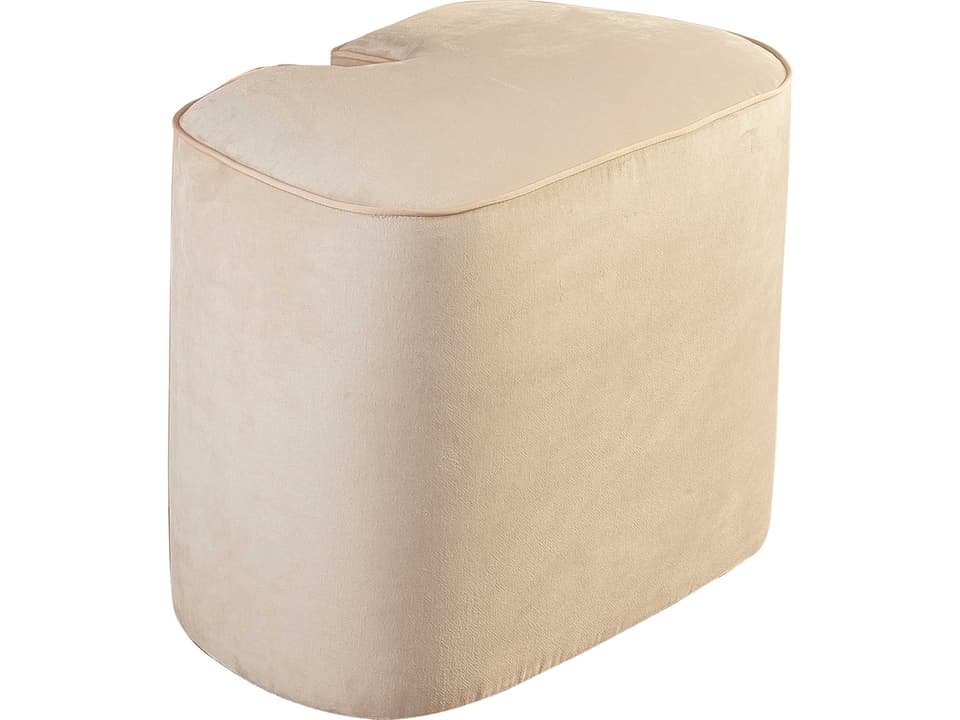 Tocador Oval Ottoman in Blush Pink Velvet by Andres Martinez