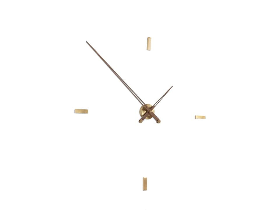 Tacon Polished Brass Walnut Wall Clock