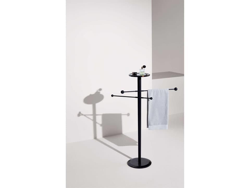 Toallero Black Stained Ash Sahara Noir Marble Towel Rack