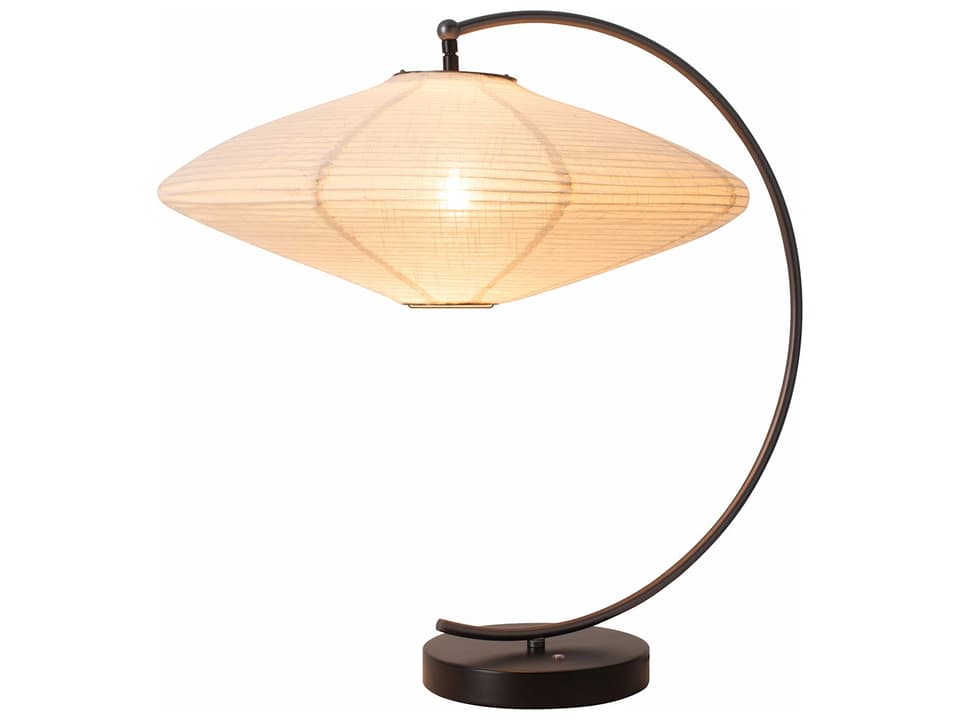 Roswell 1-Light Matte Black Buffet Table Lamp with White Linen Shade