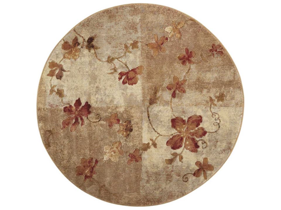 Somerset Floral Multicolor Round Area Rug Farmhouse Indoor