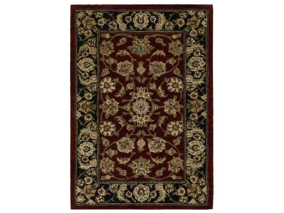 2000 Hand-Tufted Wool and Silk Bordered Area Rug