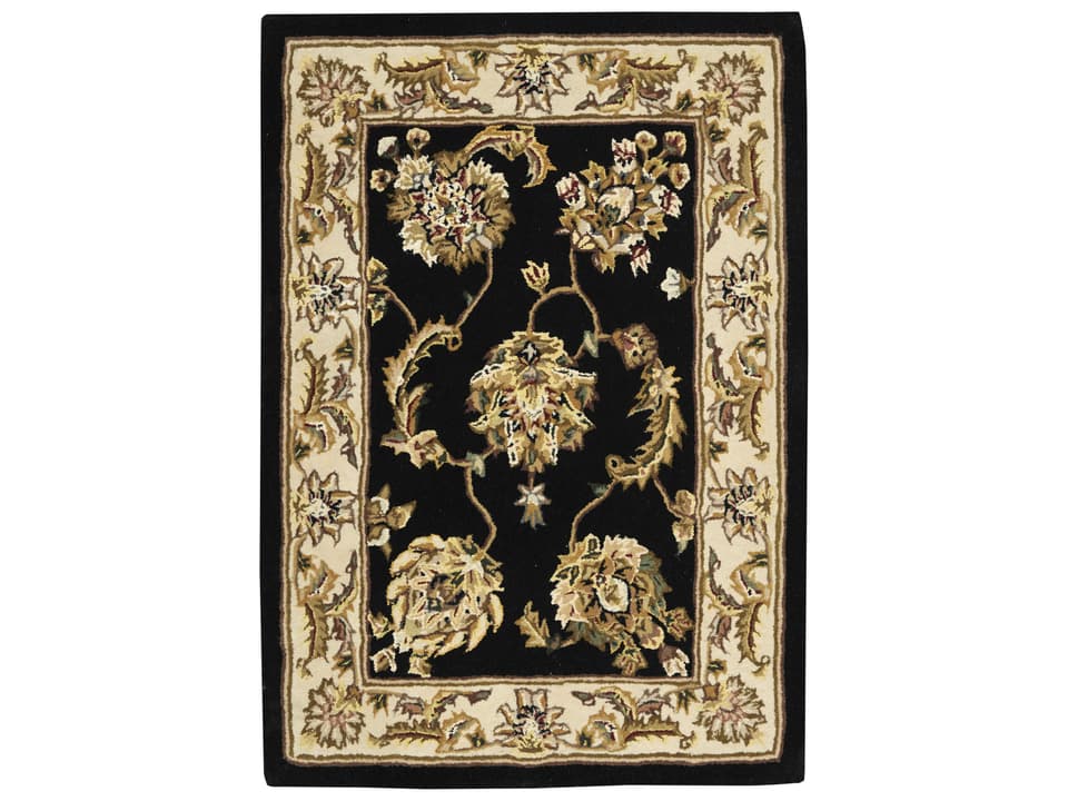 2000 Traditional Hand-Tufted Bordered Area Rug in Black