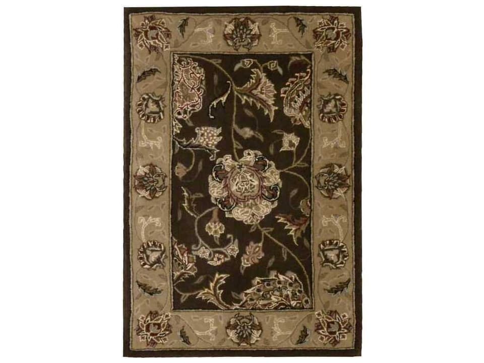 2000 Bordered Hand-Tufted Wool and Silk Area Rug