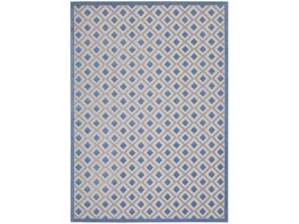Aloha ALH26 Blue Grey Geometric Indoor Outdoor Area Rug