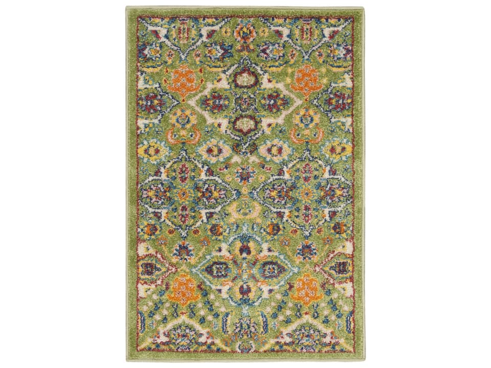 Allur Bordered Area Rug Sage Ivory Bohemian Floral Medallion
