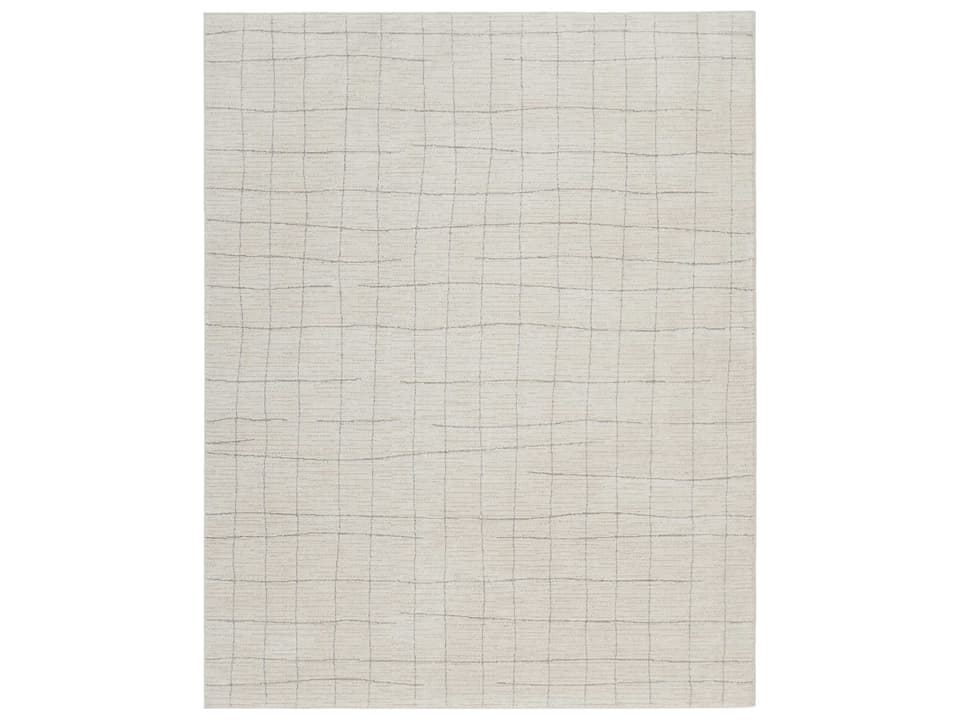 Andes AND04 Abstract Wavy Stripe Area Rug in Ivory Grey
