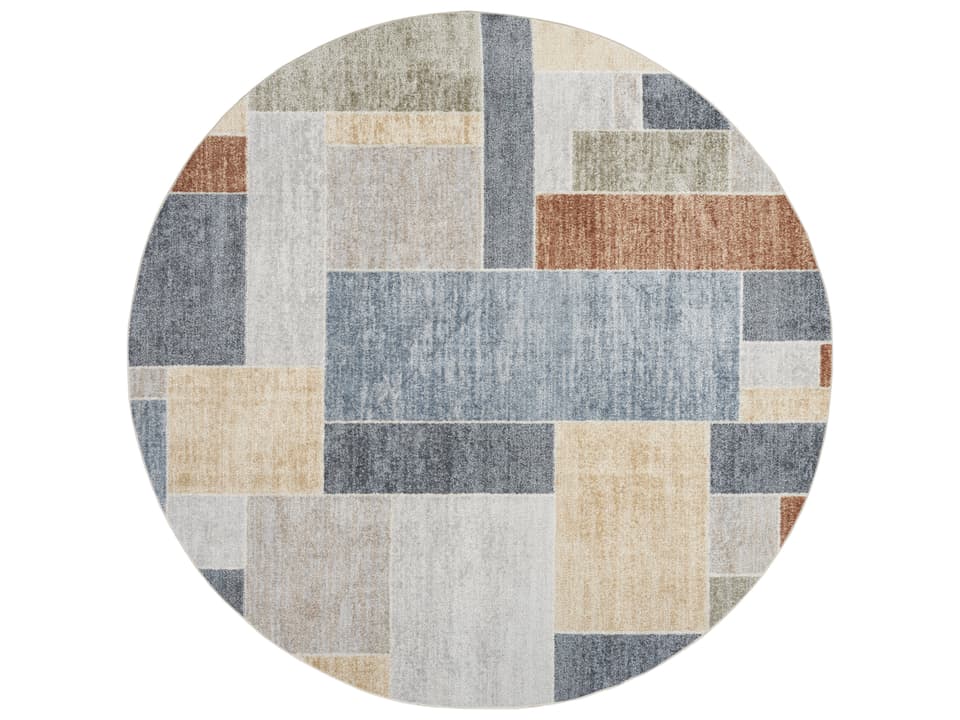 Astra Machine Washable Geometric Area Rug with Multi-Color Design