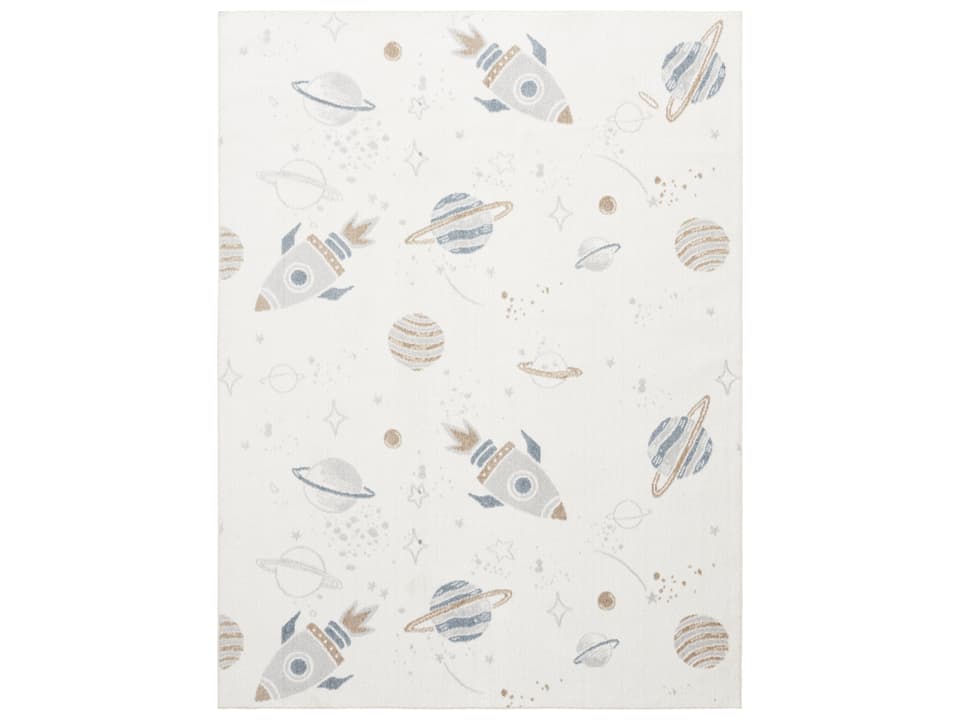 Astra Machine Washable Graphic Area Rug in Ivory Multicolor
