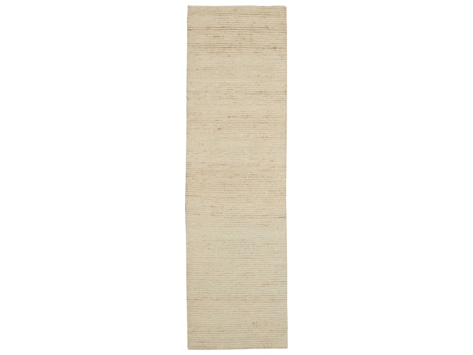Kathmandu Striped Hand Knotted Jute and Wool Runner Area Rug
