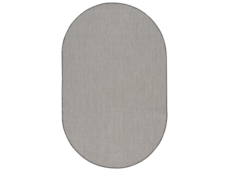 Courtyard COU01 Oval Indoor Outdoor Area Rug in Ivory Charcoal