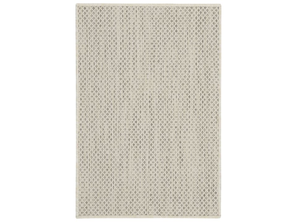 Courtyard COU01 Geometric Indoor Outdoor Area Rug in Ivory Silver