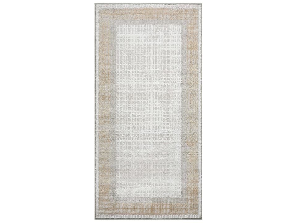 Dekor Bordered Area Rug Grey Traditional Abstract Design