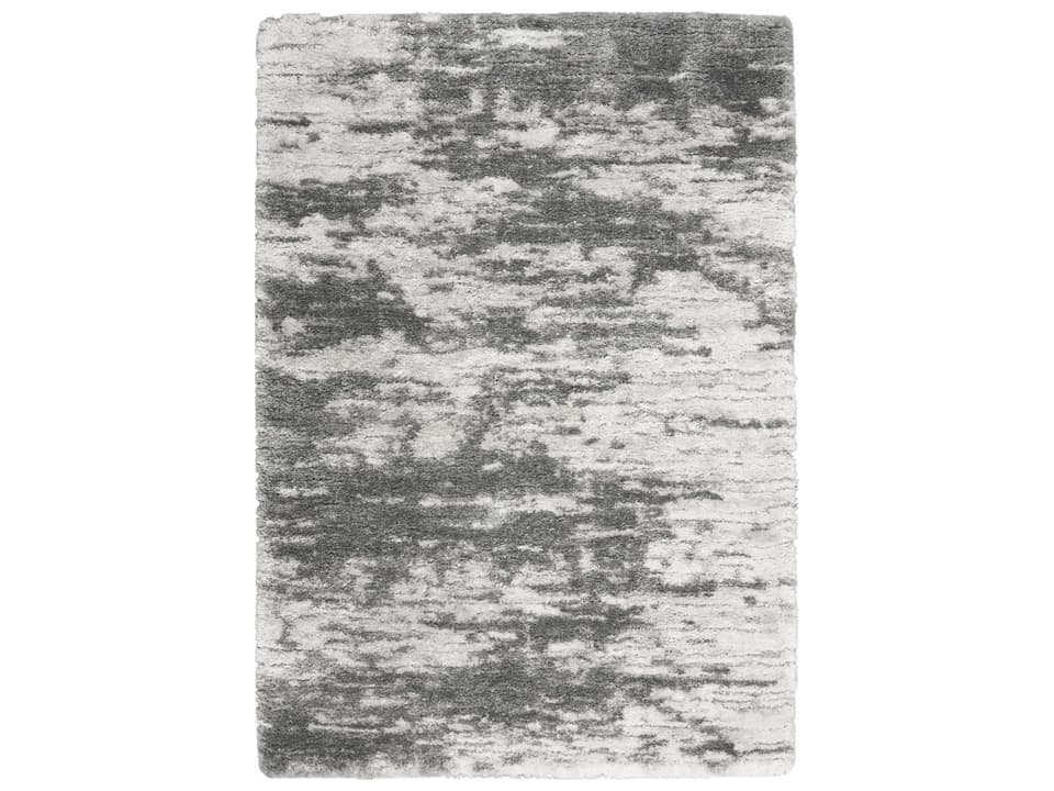 Dreamy Shag Power-Loomed Area Rug in Charcoal and Ivory