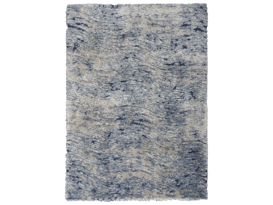 Dreamy Shag Abstract Pattern Polyester Shag Area Rug in Light Blue