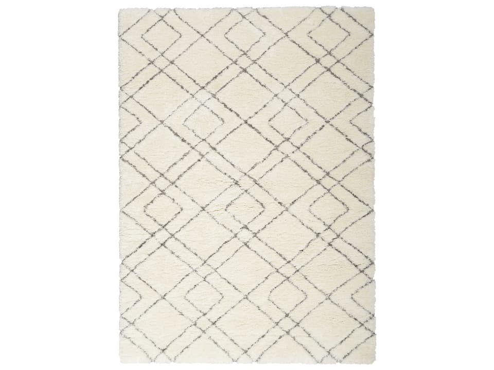 Dreamy Shag Ivory Geometric Power-Loomed Area Rug
