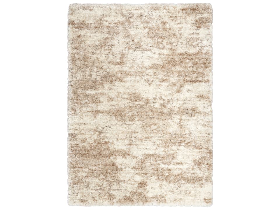 Dreamy Shag Abstract Area Rug in Ivory Dark Beige