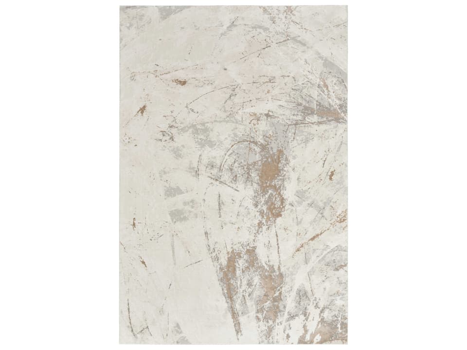 Desire DSR04 Abstract Power-Loomed Area Rug in Cream Grey