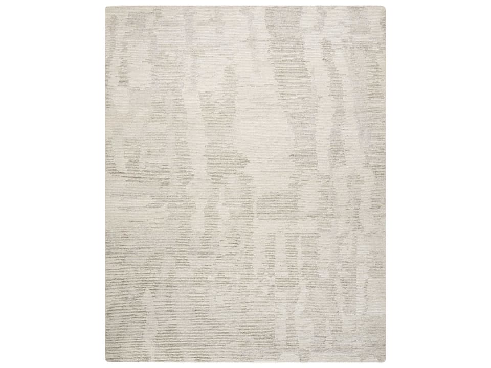 Ellora ELL01 Ivory Grey Abstract Hand-Knotted Area Rug