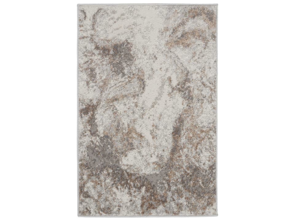 Elation Abstract Area Rug in Ivory Grey and Beige