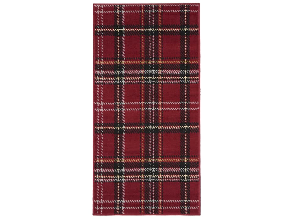 Grafix Red Plaid Power-Loomed Indoor Area Rug