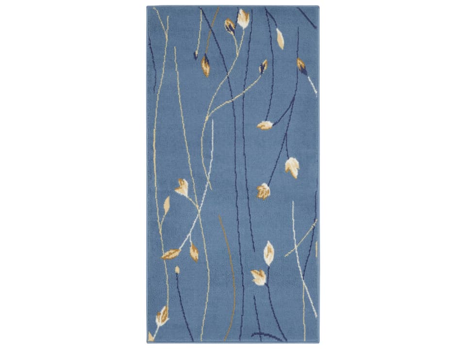 Grafix Floral Light Blue Rectangle Area Rug