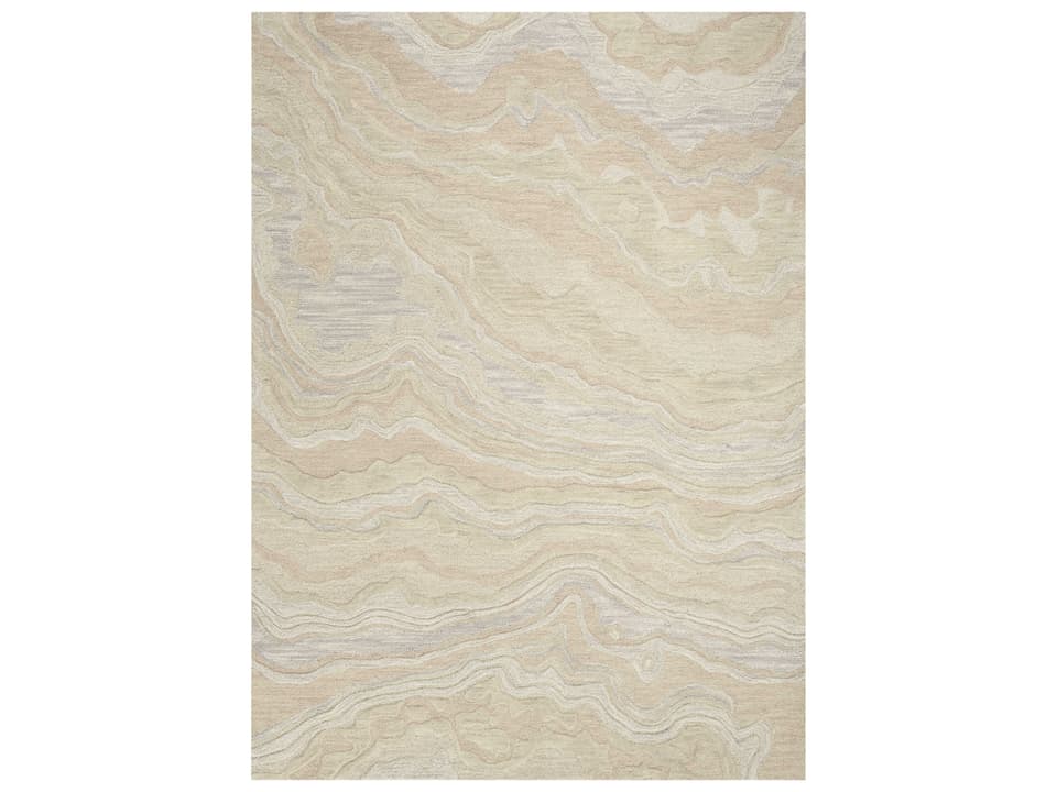 Graceful Collection Hand-Tufted Abstract Wool Area Rug in Beige
