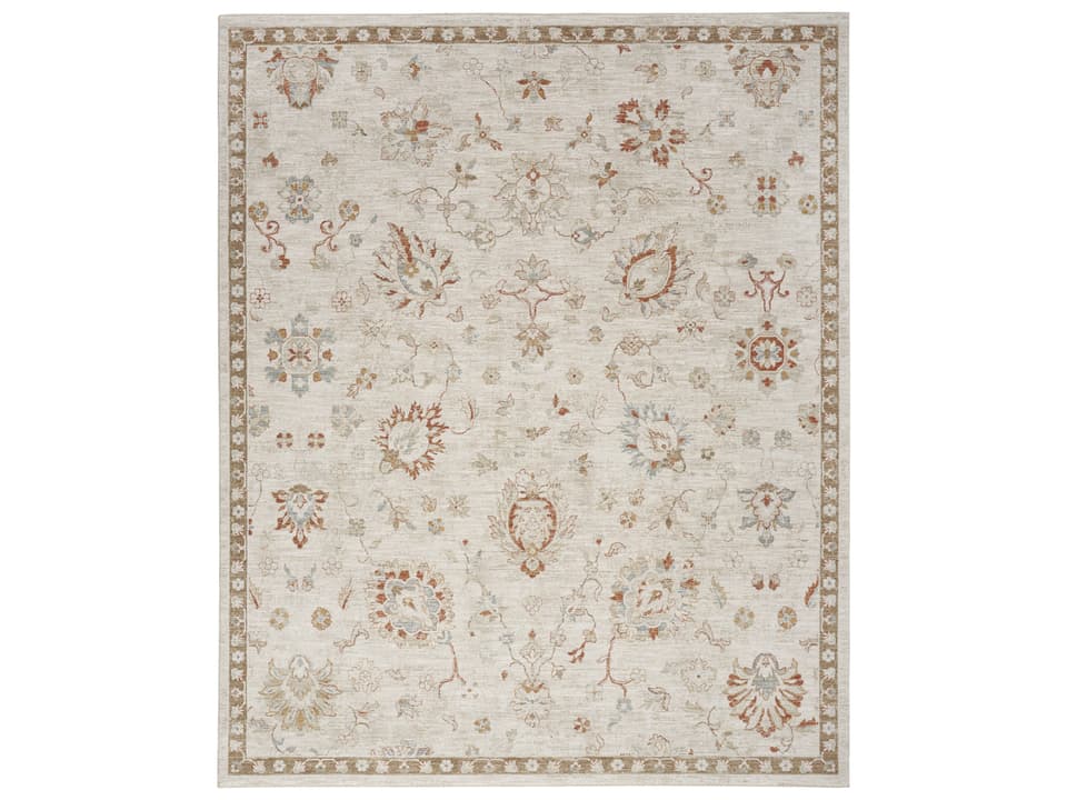 Infinite IFT04 Ivory Area Rug with Vintage Persian Floral Design