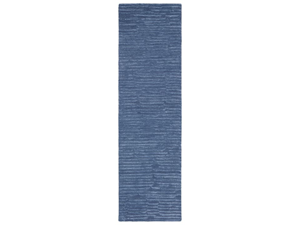 Calvin Klein Linear LNR01 Blue Hand Tufted Wool Blend Runner Rug