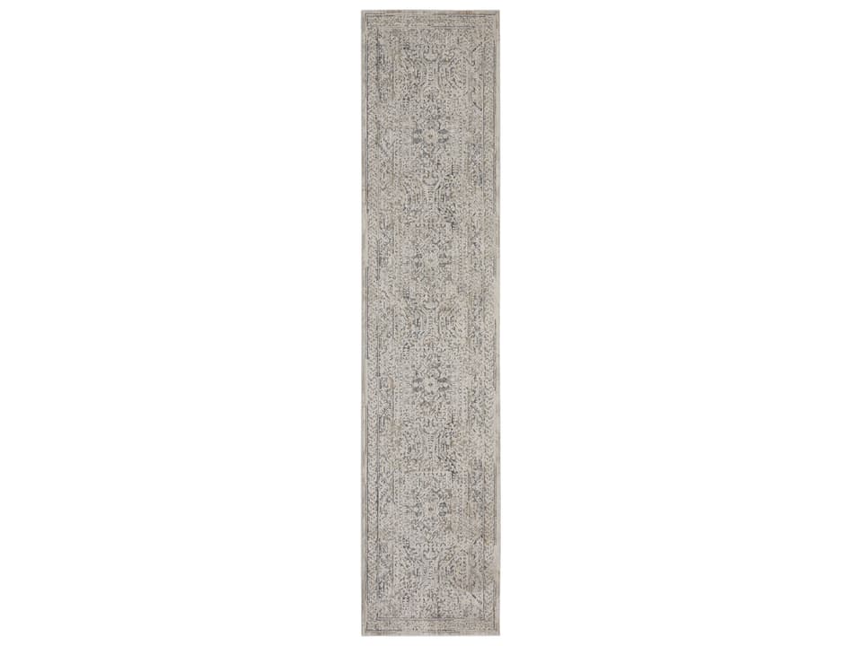 Lynx LNX01 Persian Medallion Runner Rug in Ivory Grey Blue
